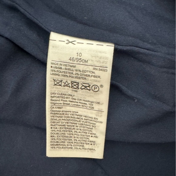 Banana Republic Navy and White tweed Blazer Size 10 - Picture 6 of 7